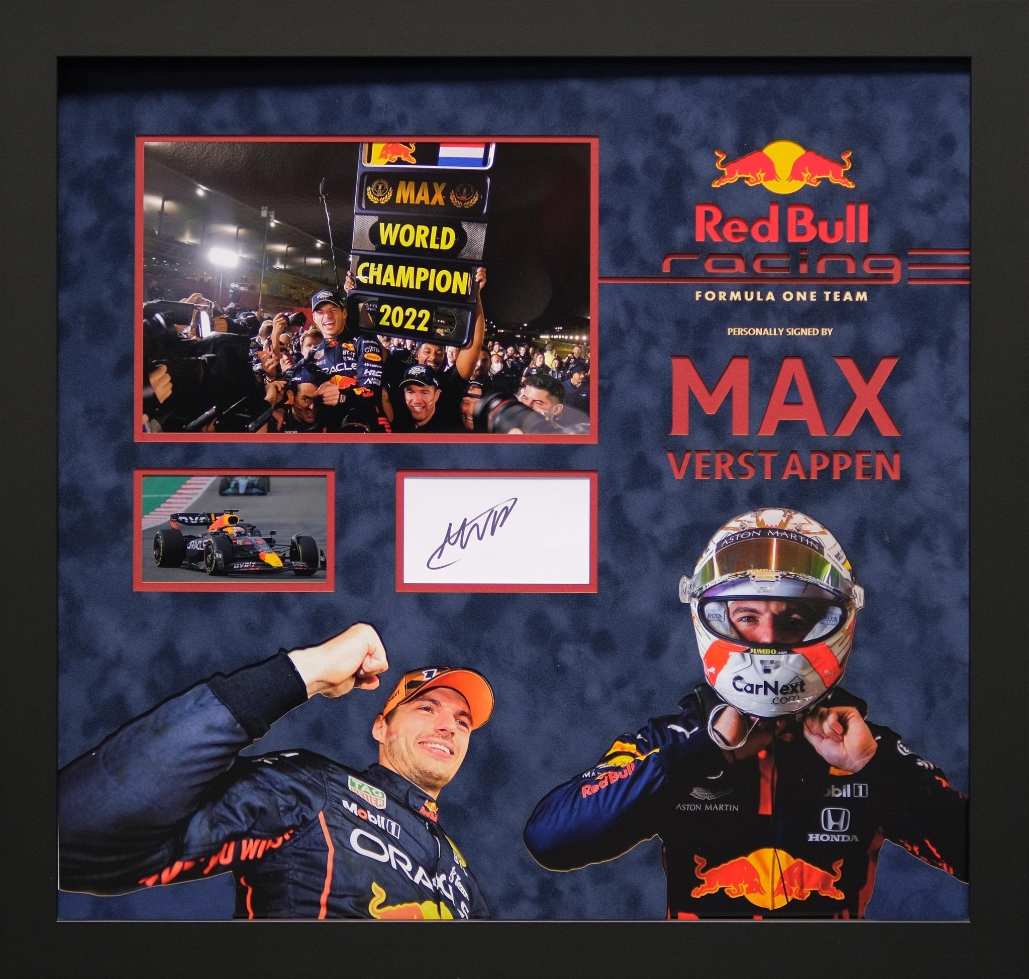 Max Verstappen Signed White Card Display - Memorabilia Framers Shop
